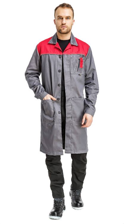 Халат "Город" мужской (т.сер/красн)