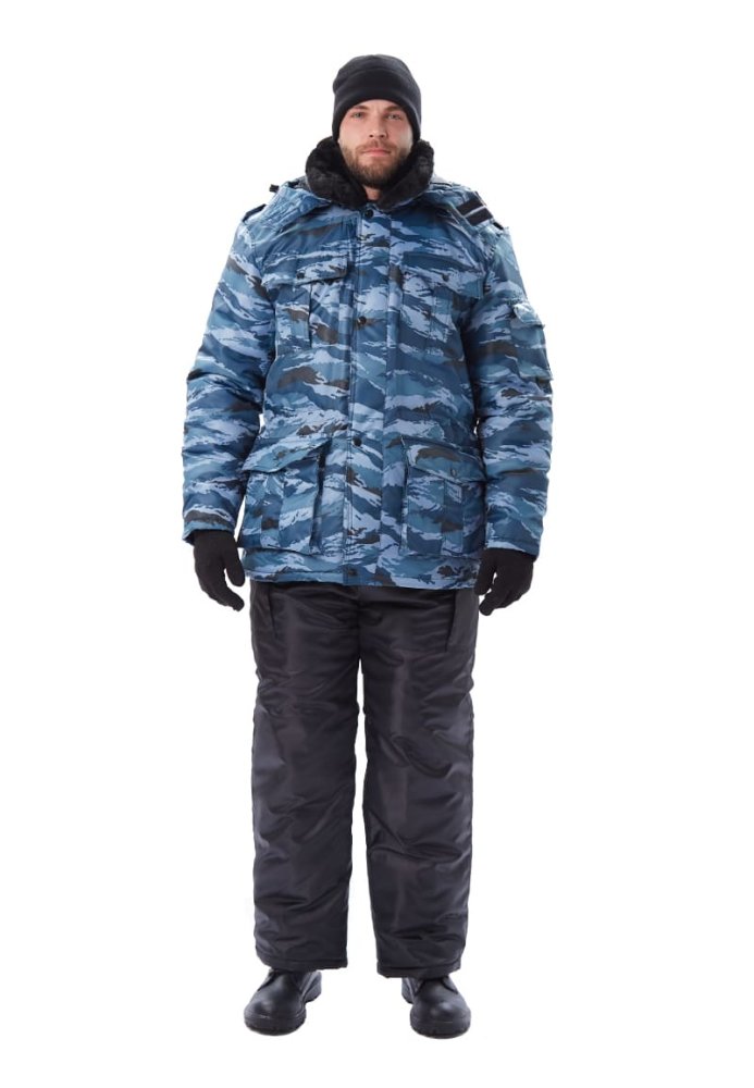 Куртка мужская "Охрана" зимняя кмф серый "вихрь"