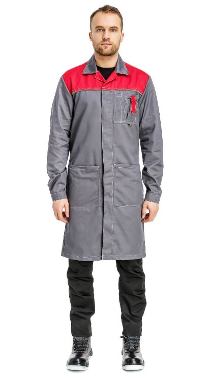 Халат "Город" мужской (т.сер/красн)