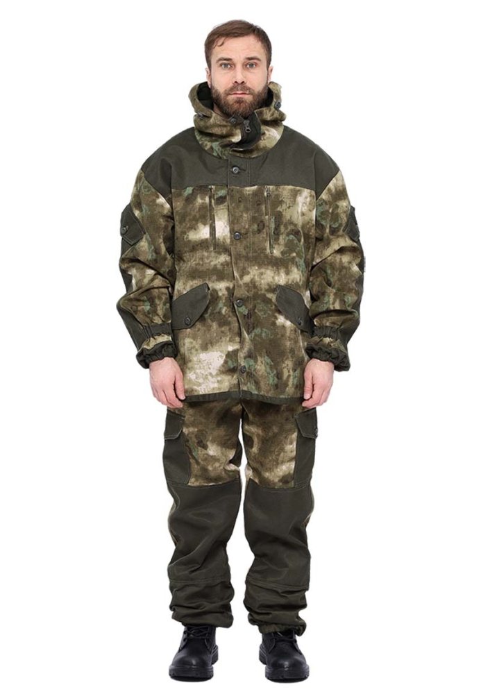 Костюм демисезонный "ГОРКА" куртка/брюки, цвет: кмф "Облака зеленый ", ткань: Твил рип-стоп/Грета