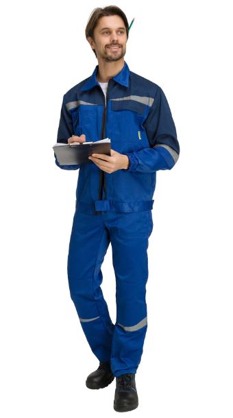 Костюм "Монтана" с полукомбинезоном (василек/т.синий)