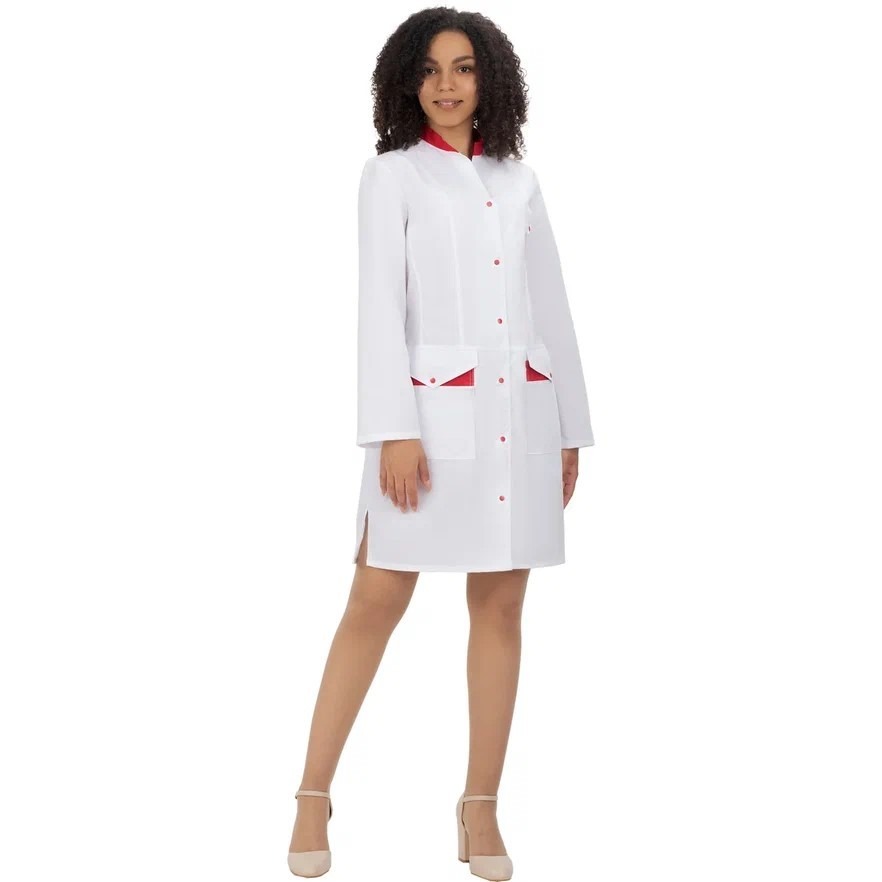 Халат медицинский женский "Франческа" (тк. тиси) белый
