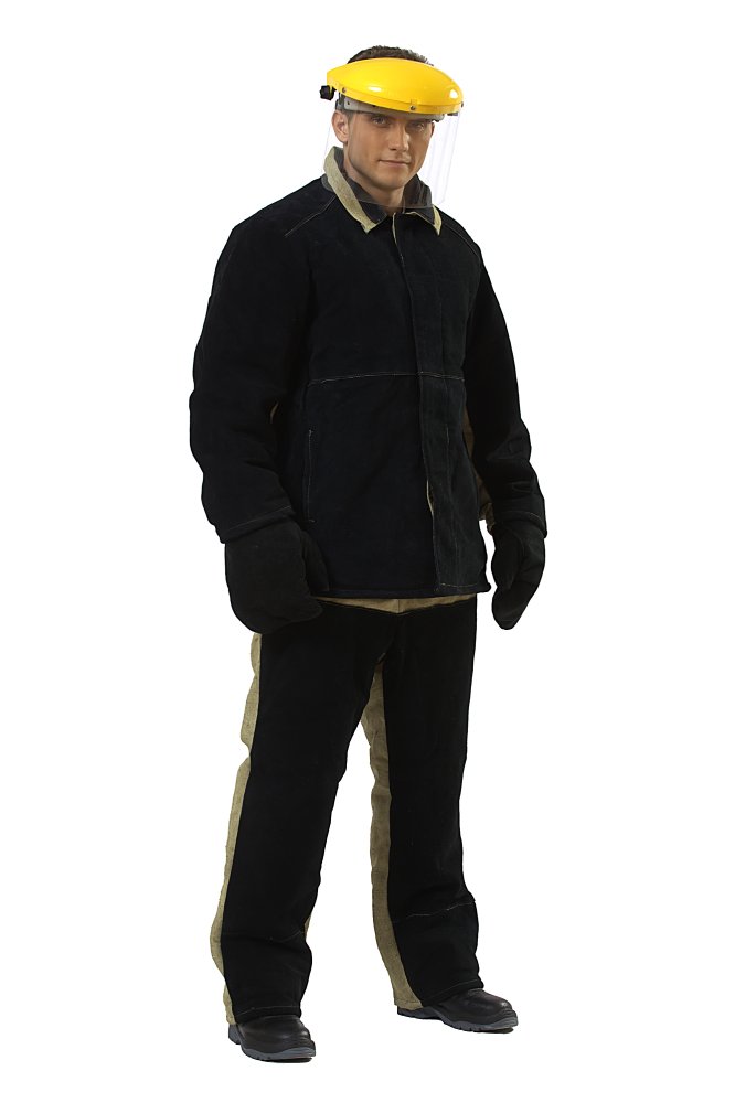 Костюм сварщика мужской зимний "Сварщик" со спилком цвет черный/олива