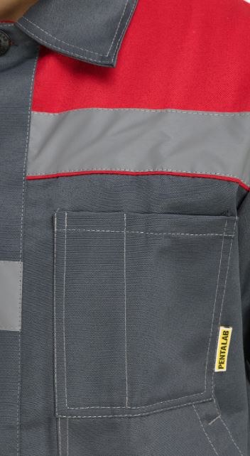 Костюм "Чикаго" с полукомбинезоном (т.серый/красный)