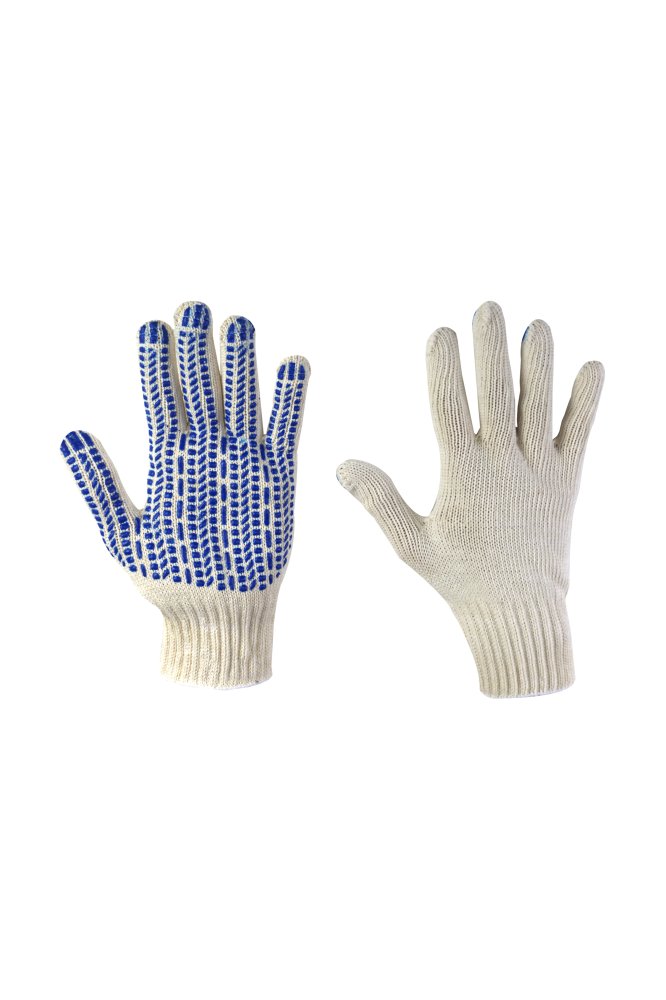 Перчатки бесшовные рабочие "Премиум" ХБ с ПВХ покрытием