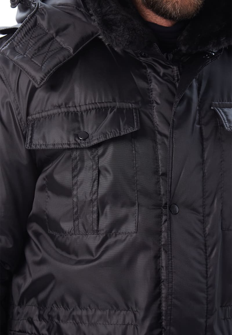 Мужская черная куртка охранника