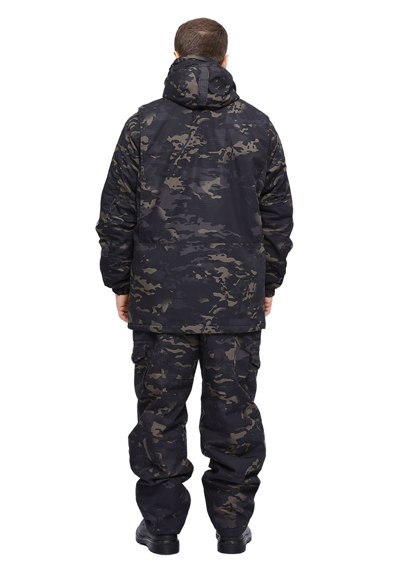 Костюм демисезонный "СУМРАК-ВЕСНА/ОСЕНЬ" куртка/брюки цвет: кмф "Черный", ткань: Твил рип-Стоп