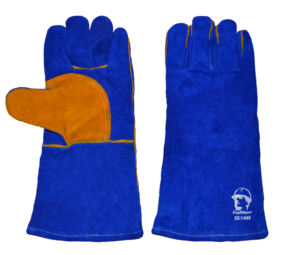 Краги особо прочные с подкладкой, 35 см (1488), синий/желтый, 1/60