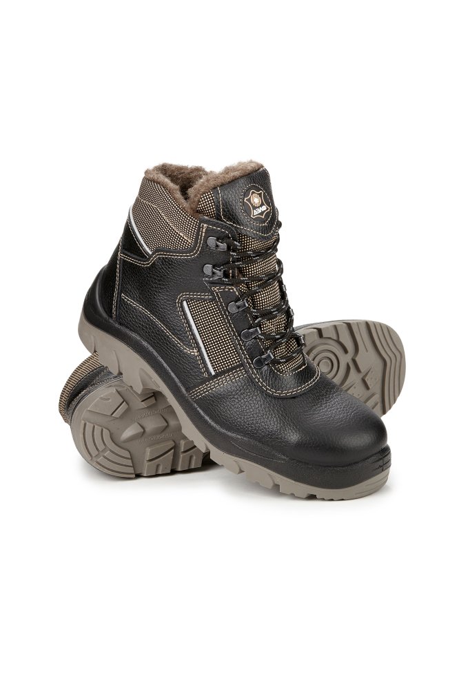 Ботинки рабочие зимние утепленные "Дэлф" с КП цвет черный/бежевый