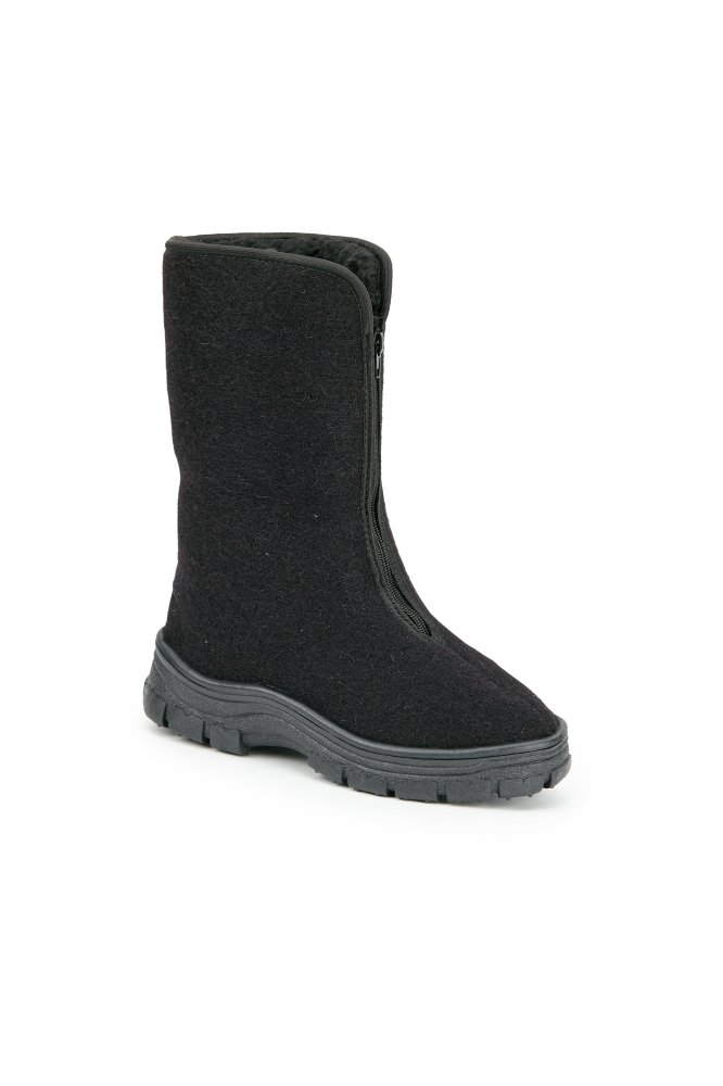 Сапоги женские зимние утепленные суконные цвет черный