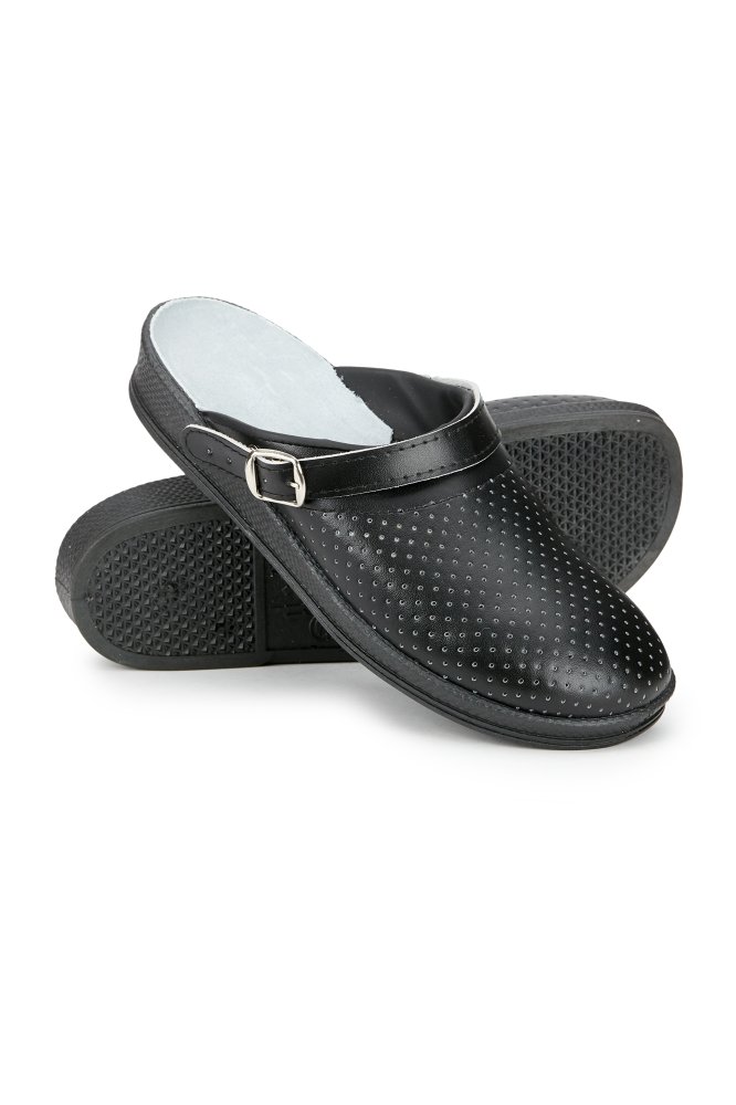 Сабо мужские кожаные цвет черный