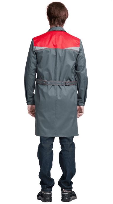 Халат "Монтана" летний (т.серый/красный)