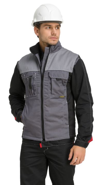 Жилет "Город" утепленный (т.сер/св.сер/черн)