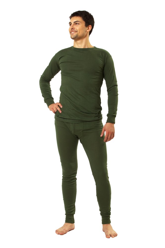 Белье трикотажное с начесом цвет олива