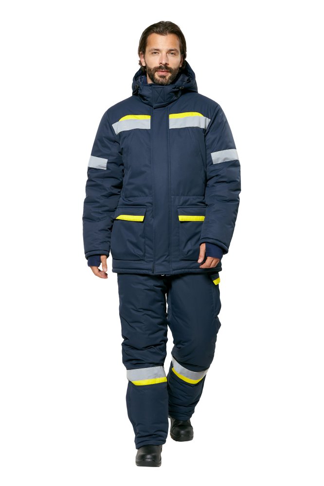 Костюм рабочий мужской зимний "Валдай-Норд" 4 и особый климатический пояс цвет темно-синий/желтый