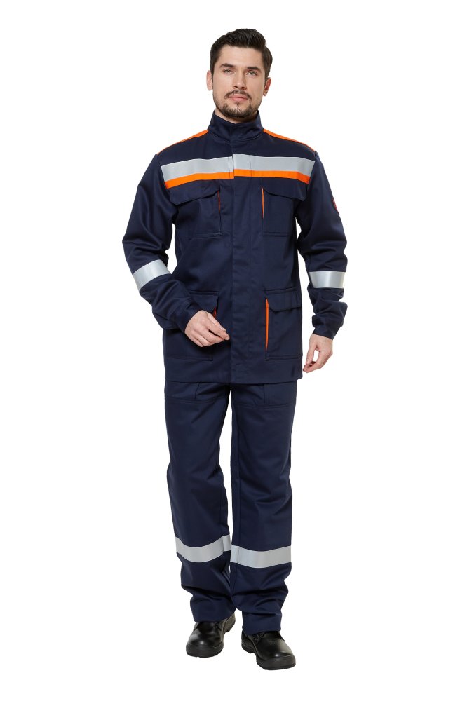 Костюм защитный от электродуги летний/демисезонный "СП03-ЛV" цвет синий/оранжевый