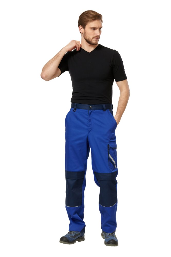 Брюки рабочие мужские летние "Мегаполис" цвет василек/темно-синий