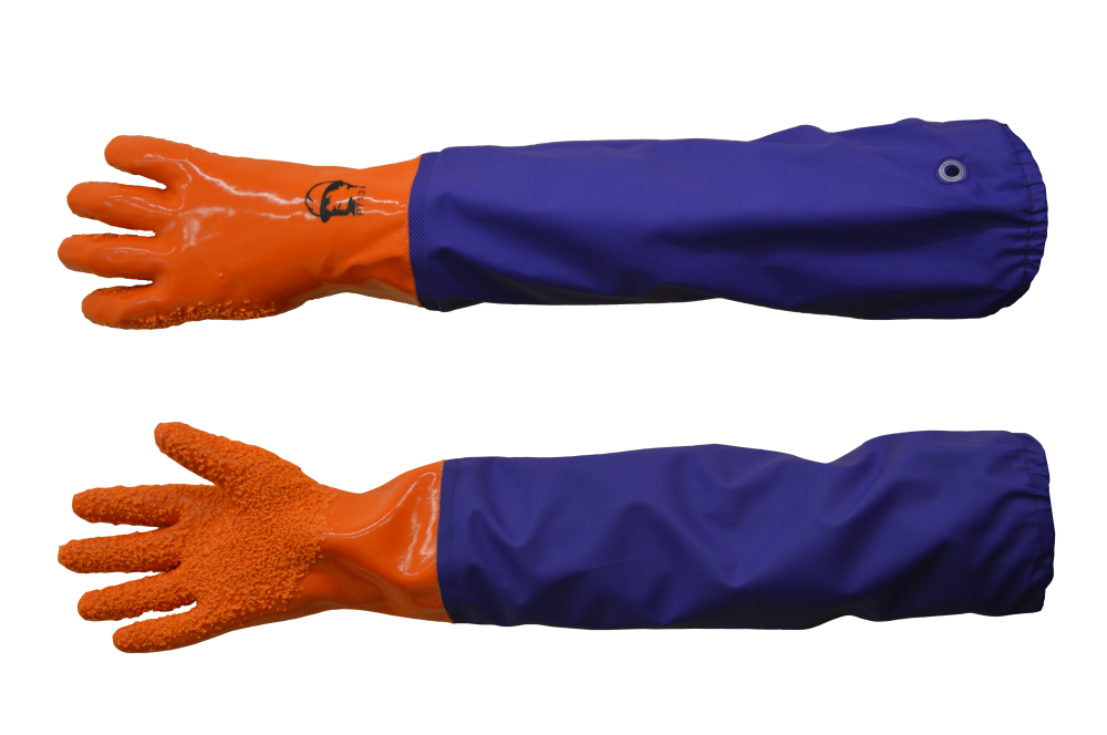 Перчатки рыбообработчика "РосМарка" ПВХ с крошкой, с нарукавниками