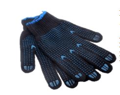 Перчатки х/б с ПВХ "Точка" 5-нитка ЛЮКС, цвета в ассортименте