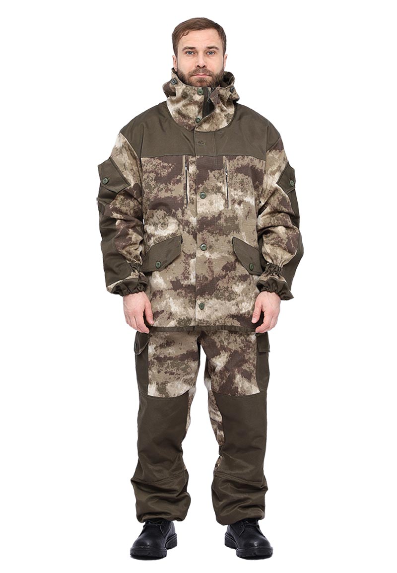 Костюм демисезонный "ГОРКА" куртка/брюки, цвет: кмф "Облака бежевый", ткань: Твил рип-стоп/Грета