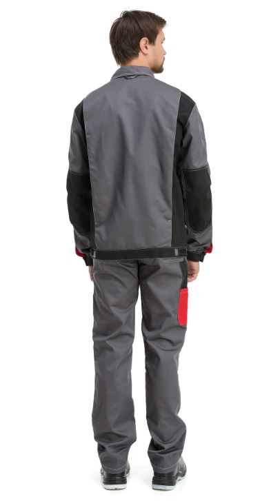 Костюм "Город" с полукомбинезоном (т.сер/красн/черн)