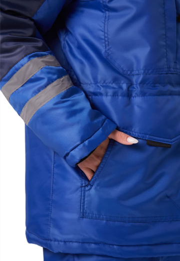 Костюм ЖЕНСКИЙ зимний "ЗИМНИК" куртка/полукомб. цвет: василек/т.синий