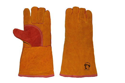 Краги "РосМарка" зимние особо прочные, 35 см (1452), желтый/красный, иск. мех