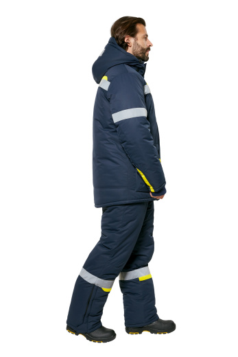 Костюм рабочий мужской зимний "Валдай-Норд" 4 и особый климатический пояс цвет темно-синий/желтый