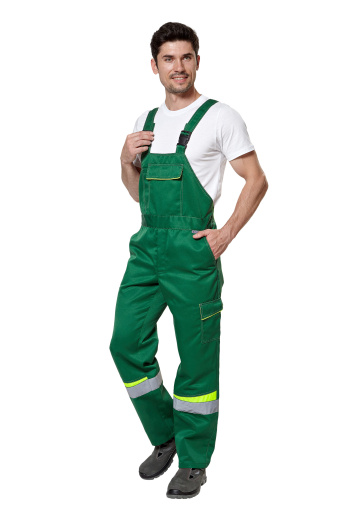 Костюм рабочий мужской летний "Комфорт 2" зеленый/неоновый