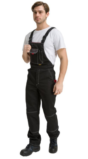 Костюм "Город" с полукомбинезоном (черный/т.серый)