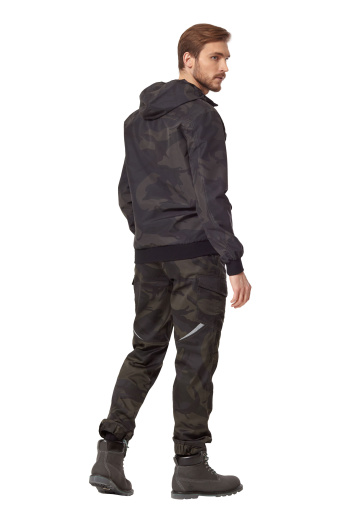 Куртка-ветровка мужская летняя/демисезонная "Axel" камуфляжная двухсторонняя цвет хаки/черный