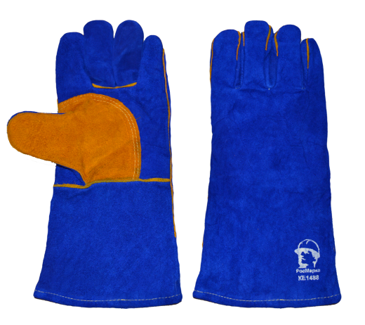 Краги особо прочные с подкладкой, 35 см (1488), синий/желтый, 1/60