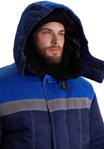 Костюм зимний "ВЬЮГА" куртка/полукомб. цвет: т.синий/василек