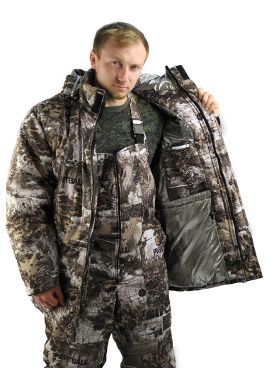 Костюм мужской "Тайга" зимний, куртка/полукомб.,подклад термофольга, тк.мембрана, цв.кмф Paintball