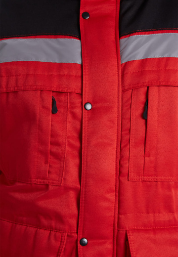 Костюм зимний "ЗИМНИК" куртка/брюки, цвет: красный/черный