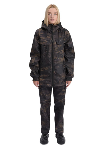 Костюм "РОВЕР" куртка/брюки, цвет: кмф "Мультикам черный", ткань: Полофлис