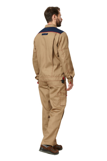 Куртка рабочая мужская летняя "Рольф 1" цвет бежевый/темно-синий/красный