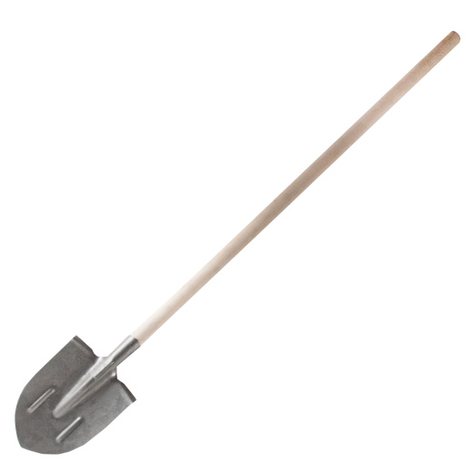 Лопата штыковая копальная остроконечная рельсовая сталь с черенком 
