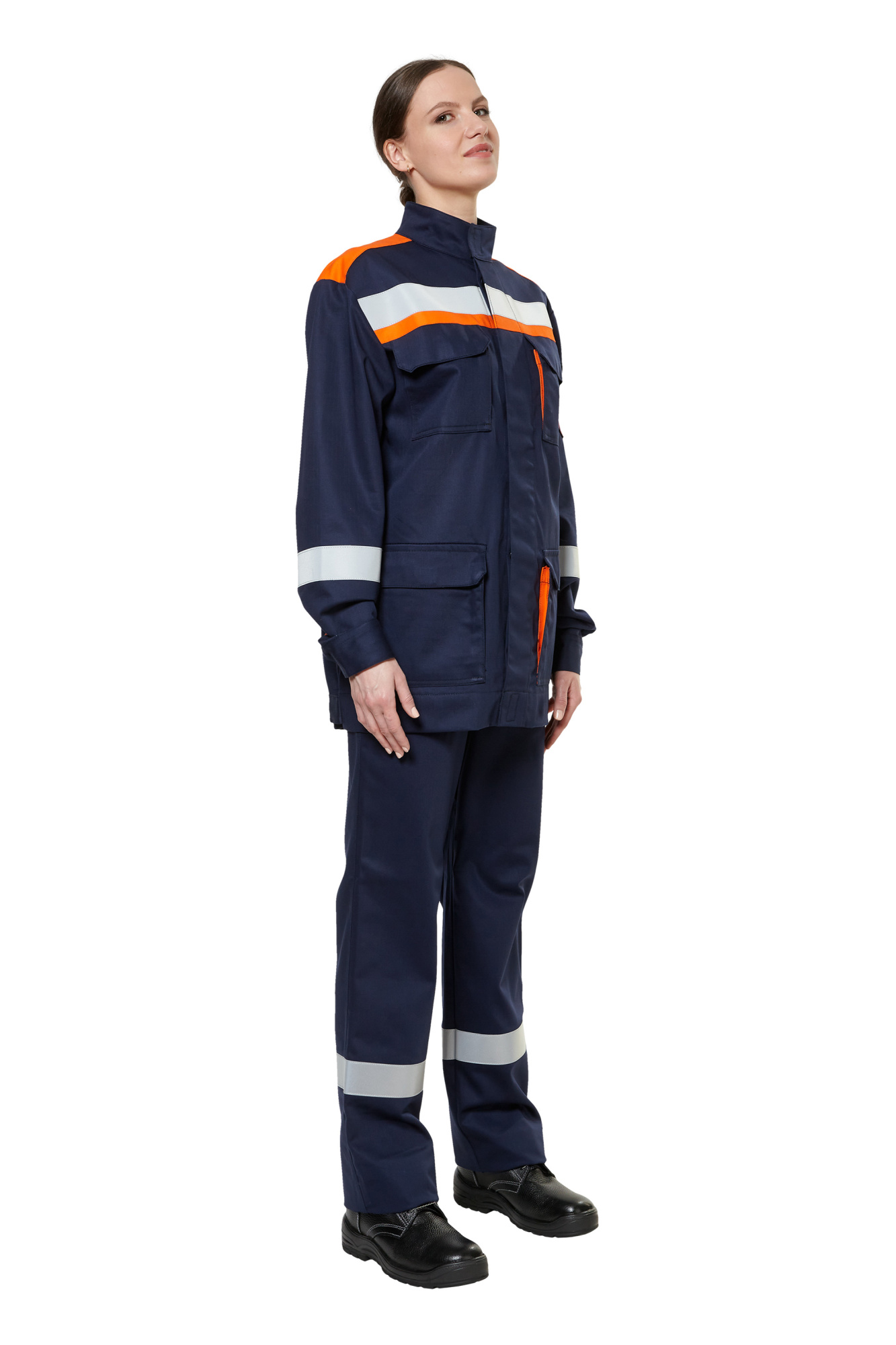 Костюм защитный от электродуги женский летний легкий "СП011-ЛII" цвет синий/оранжевый