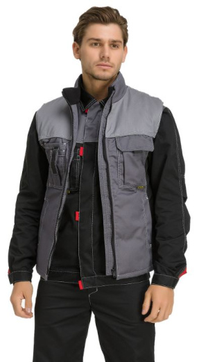 Жилет "Город" утепленный (т.сер/св.сер/черн)