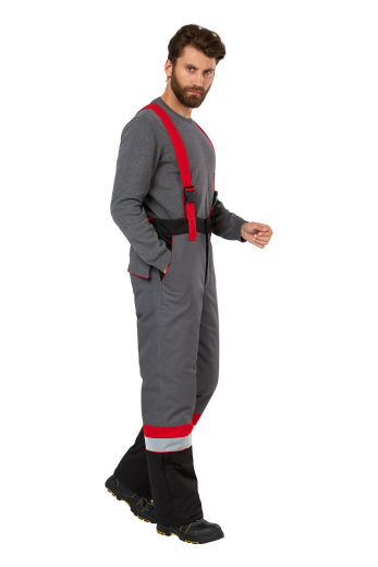 Костюм зимний рабочий мужской  "Памир" цвет серый/черный/красный