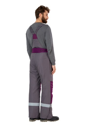 Костюм рабочий мужской зимний "Эксперт" цвет серый/баклажан