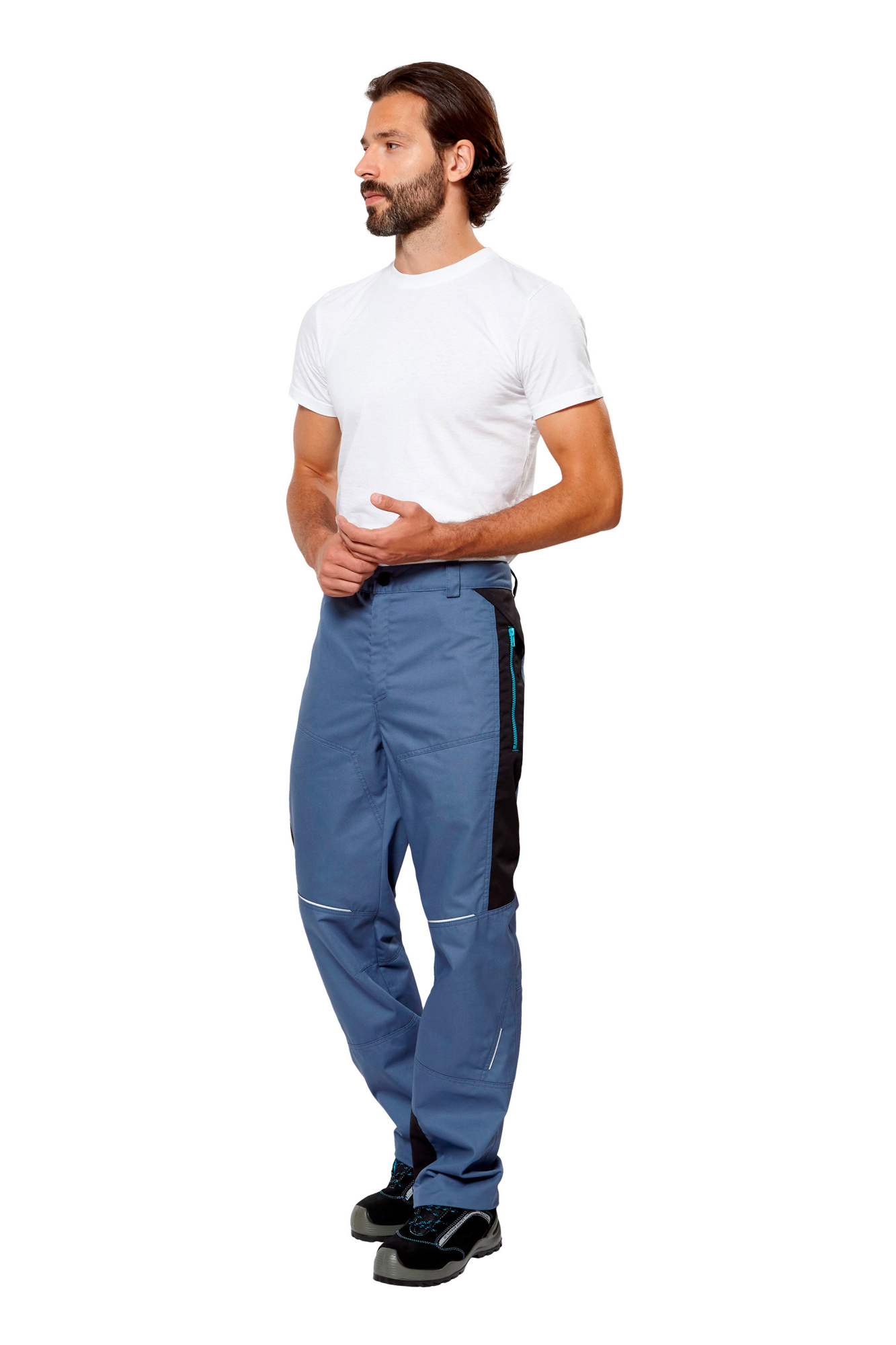 Костюм рабочий мужской летний "Кранц" цвет маренго/черный/голубой