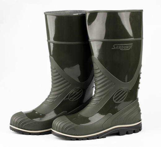 Сапоги ПВХ мужские высокие оливковые МБС КЩС с металлическим подноском SARDONIX