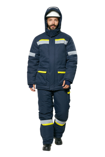 Костюм рабочий мужской зимний "Валдай-Норд" 4 и особый климатический пояс цвет темно-синий/желтый