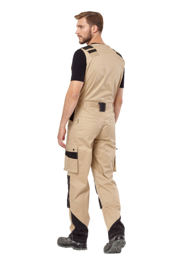 Полукомбинезон рабочий мужской летний "Velar" цвет бежевый/черный