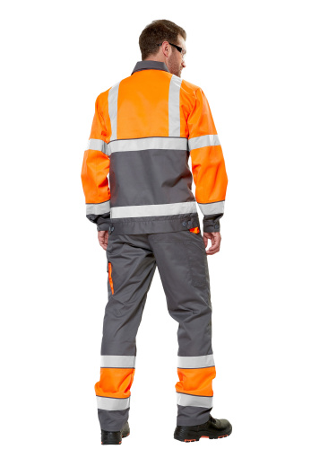 Костюм сигнальный рабочий мужской летний "Илион" цвет оранжевый/темно-серый