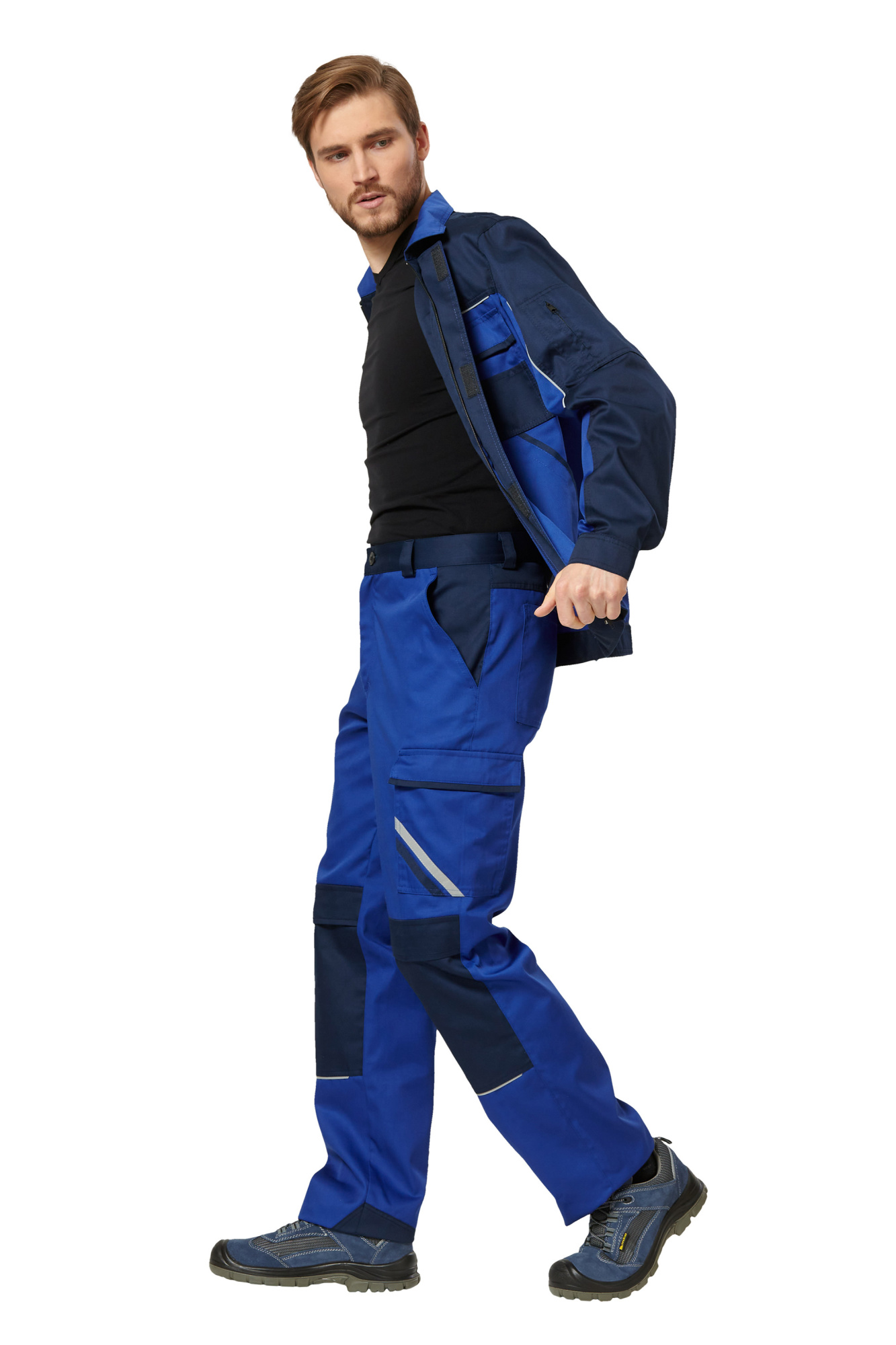 Брюки рабочие мужские летние "Мегаполис" цвет василек/темно-синий