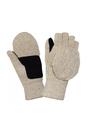 Перчатки-варежки рабочие утепленные накладка из спилка