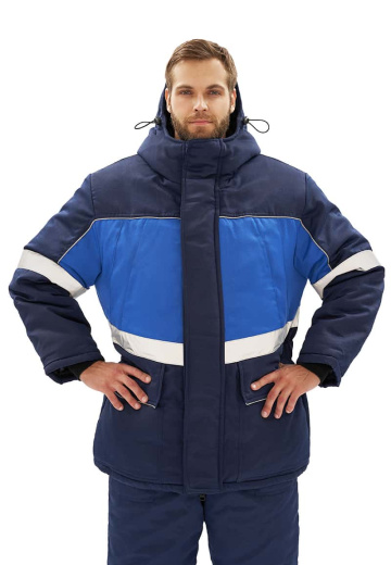 Костюм зимний "ВЕКТОР-УЛЬТРА" куртка/полукомб, цвет: т.синий